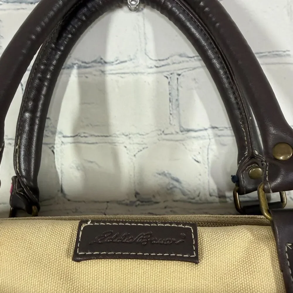 Eddie Bauer Diaper Weekender Travel Bag Canva Leather Changing Pad